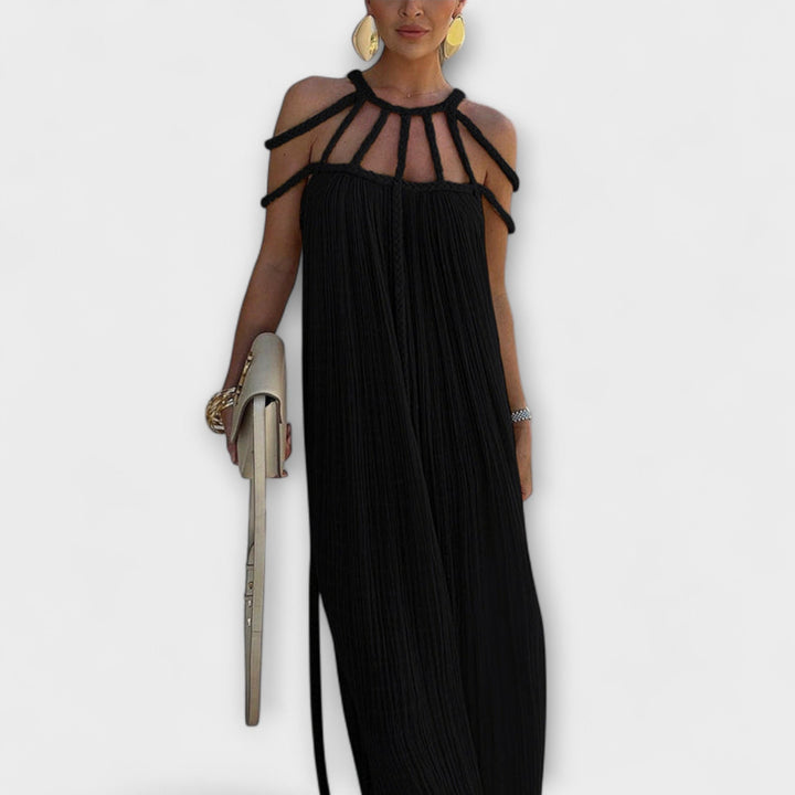 Briar - Chic Maxikleid aus Leinenmischung mit Drapierten Zöpfen