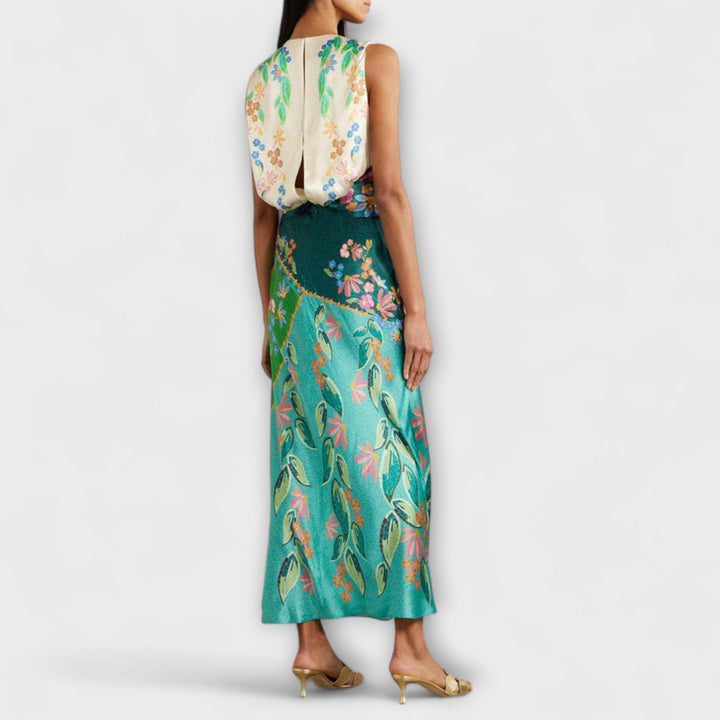 Aisling---Elegantes-Verdrehte-Drapierte-Blumen-Maxidress