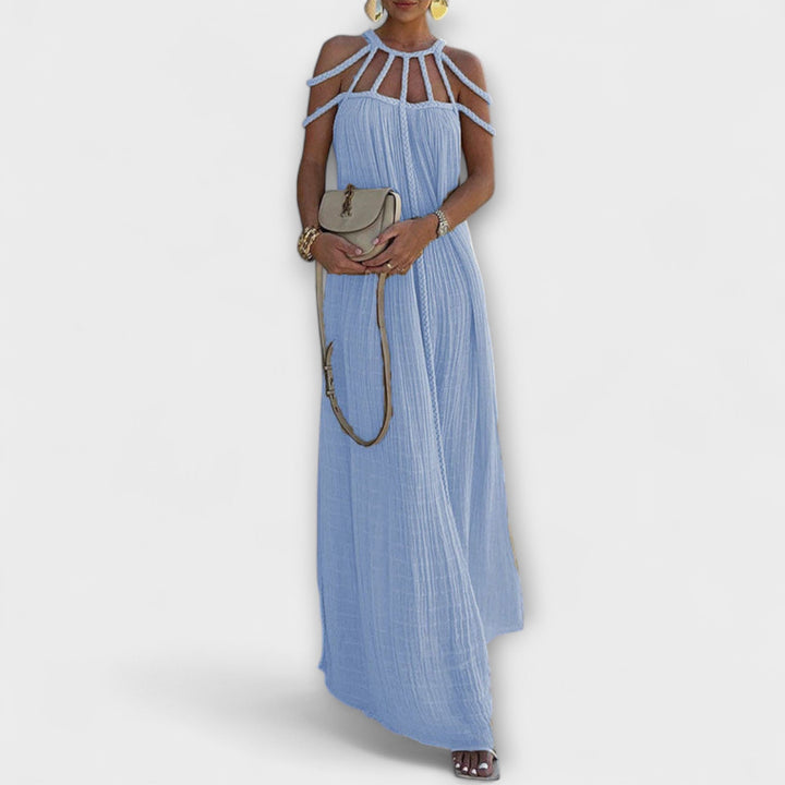 Briar - Chic Maxikleid aus Leinenmischung mit Drapierten Zöpfen