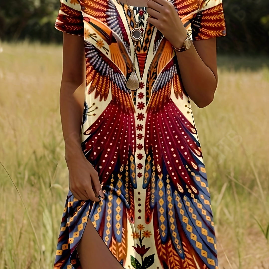 Solara™ | Feather Print Dress