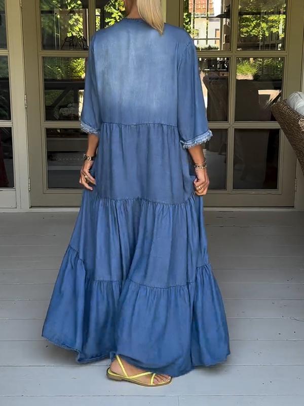 Ava Blue Denim Maxi