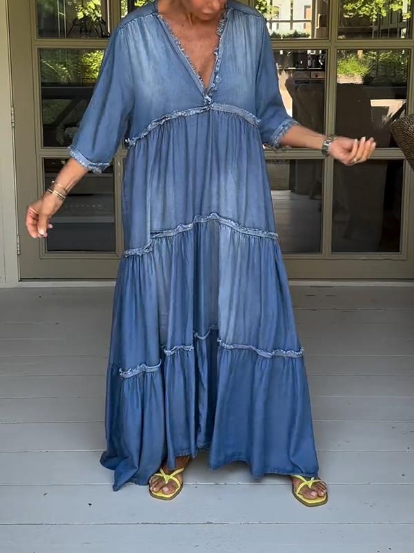 Ava Blue Denim Maxi